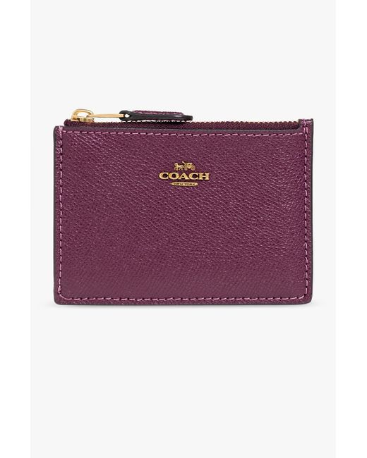 COACH Purple Leather Card Holder