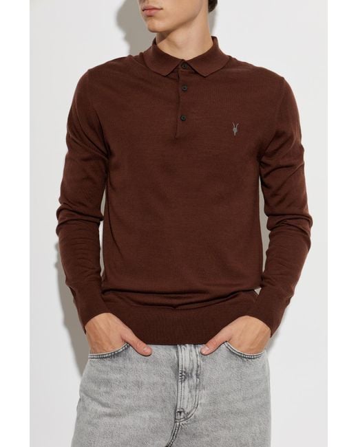 AllSaints Black Polo 'Mode' for men