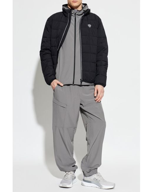 EA7 Blue Quilted Jacket From The 'Sustainability' Collection for men