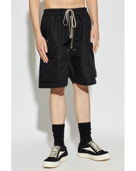 Rick Owens Black Cargo Shorts for men