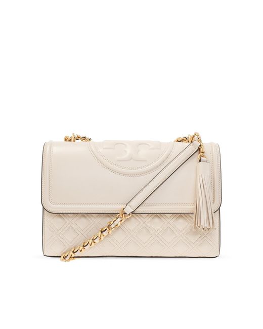 Tory Burch Fleming Convertible Shoulder Bag In Beige New Cream Leather in  Natural | Lyst Australia