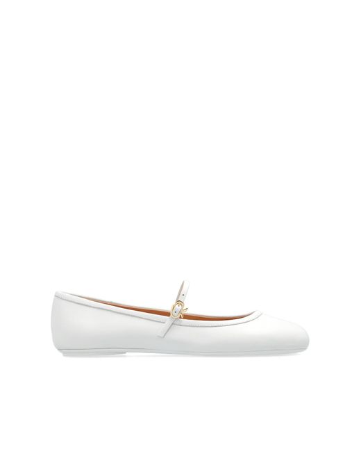 Gianvito Rossi White Ballerinas Carla