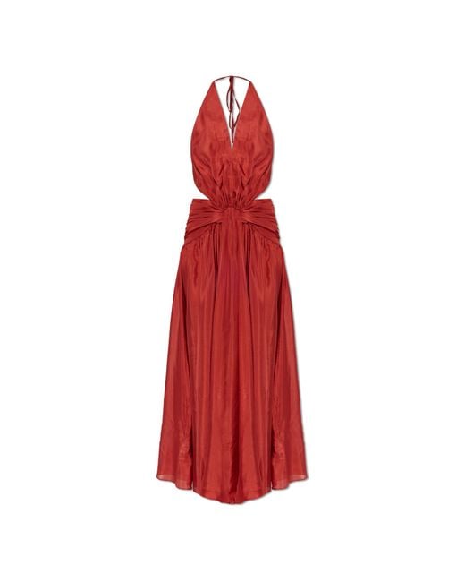 Zimmermann Red Silk Dress With Draping