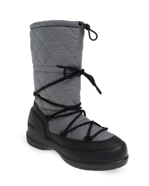 Moon Boot Black Snow Boots 'Mezzaluna Quilted'