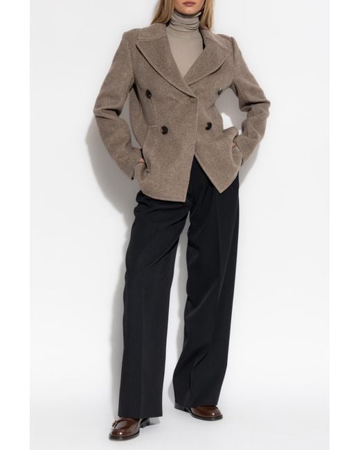 Tory Burch Brown Short Double-Breasted Coat