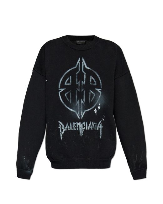 Balenciaga Gray Sweater With Logo for men