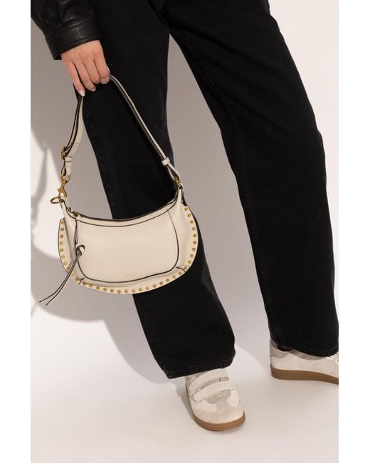 Isabel Marant Black Leather Shoulder Bag 'Oskan Moon'