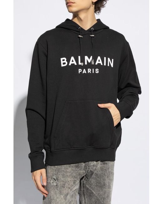 Balmain Black Sweatshirt With Logo for men