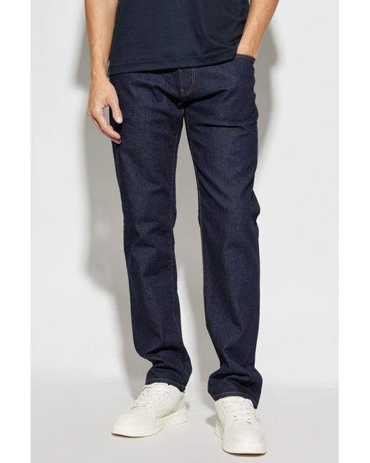 Giorgio Armani Blue Jeans With Logo for men
