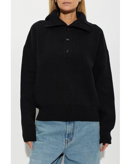 AMI Blue Wool Sweater With Collar