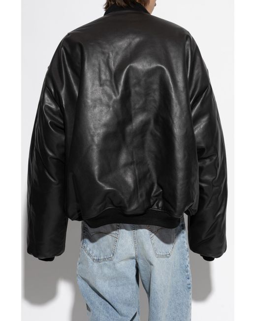 Vetements Black Leather Jacket for men