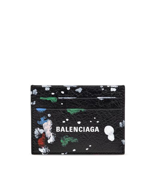 Balenciaga Black Leather Card Holder for men