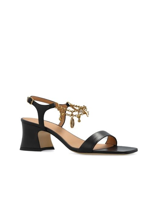 Chloé White Heeled Sandals "Charms"