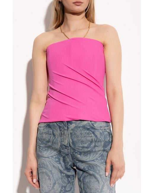 Versace Pink Top With Bare Shoulders