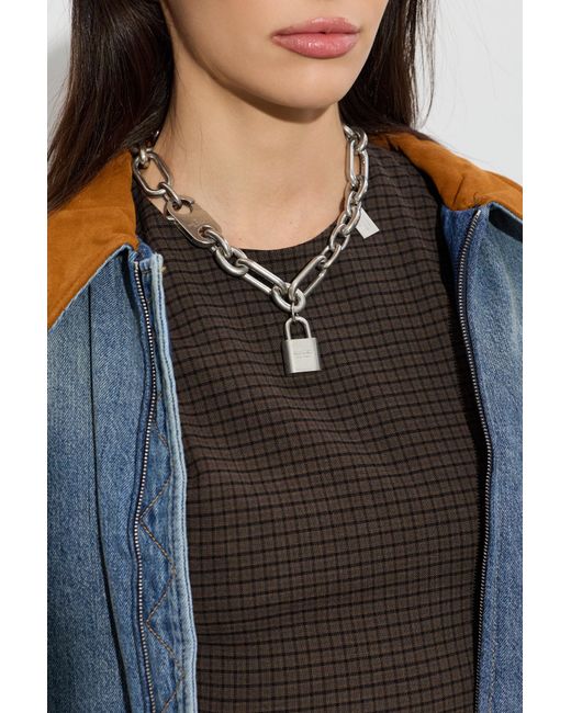 Acne Metallic Necklace With Decorative Pendant
