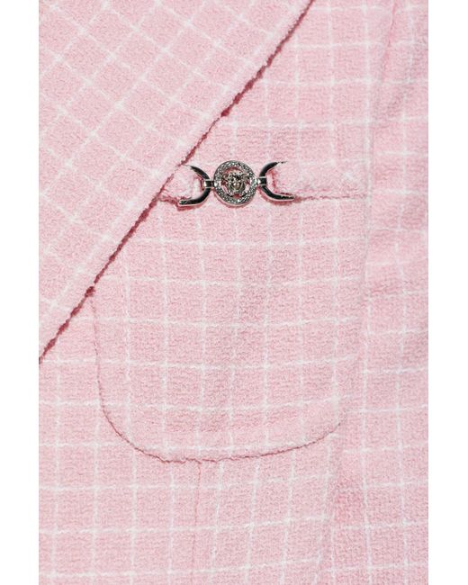 Versace Blue Checked Pattern Blazer
