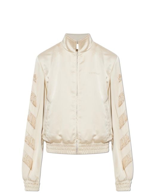 Off-White c/o Virgil Abloh White Satin Jacket With Lace Inserts