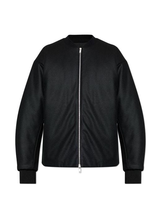 Jil Sander Black Wool "Bomber" Jacket for men