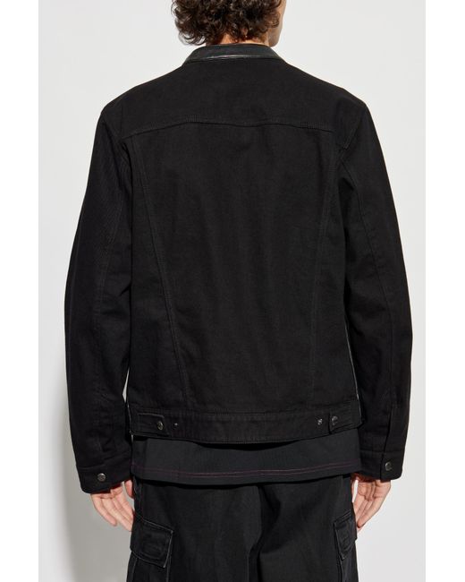 DIESEL Black Leather Jacket L-Simz for men
