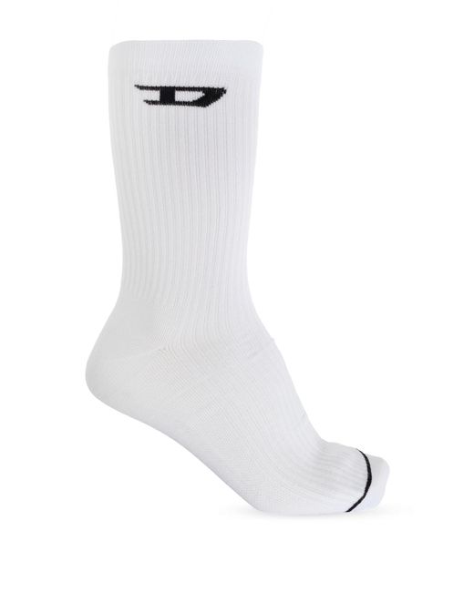 DIESEL White Three-Pack Socks Skm-D-Crew-Light for men