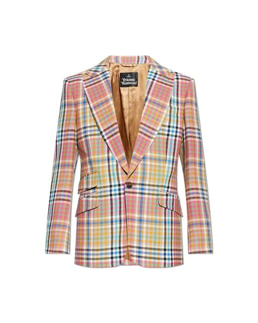 Vivienne Westwood Multicolor Wool Blazer With Check Pattern for men
