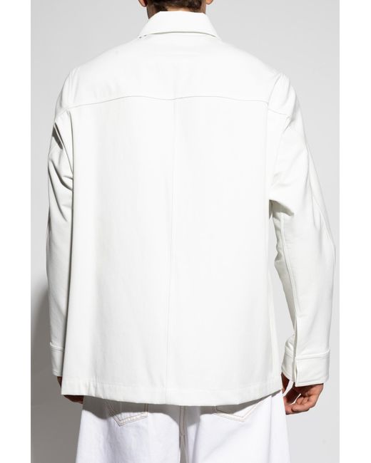 Givenchy White Shirt Jacket With Logo for men