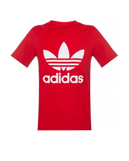 Adidas Originals Red Logo-printed T-shirt