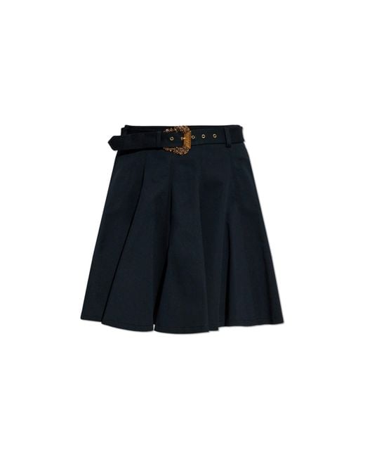 Versace Jeans Couture Blue Short Skirt With Belt