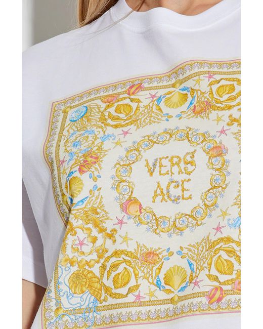 Versace White T-Shirt With Colorful Print
