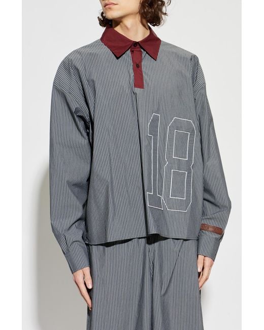 PDF Gray Striped Pattern Polo for men