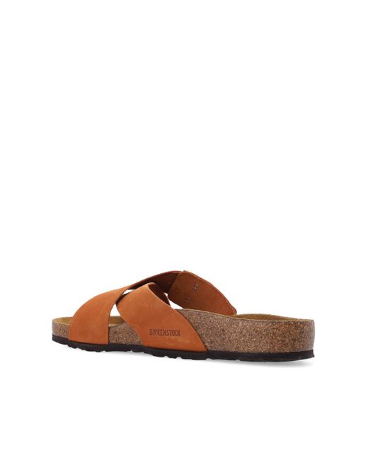 Birkenstock Leather 'siena Ii' Slides in Orange | Lyst
