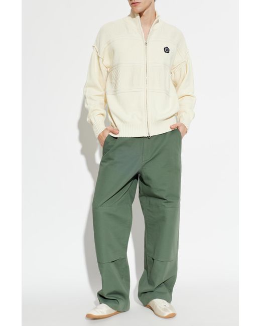 KENZO White Cardigan With Patch for men