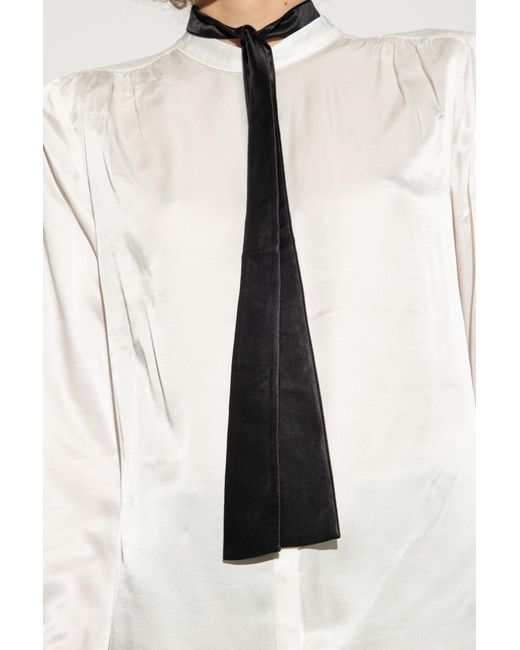 AllSaints White ‘Toni’ Shirt With Tie Detail