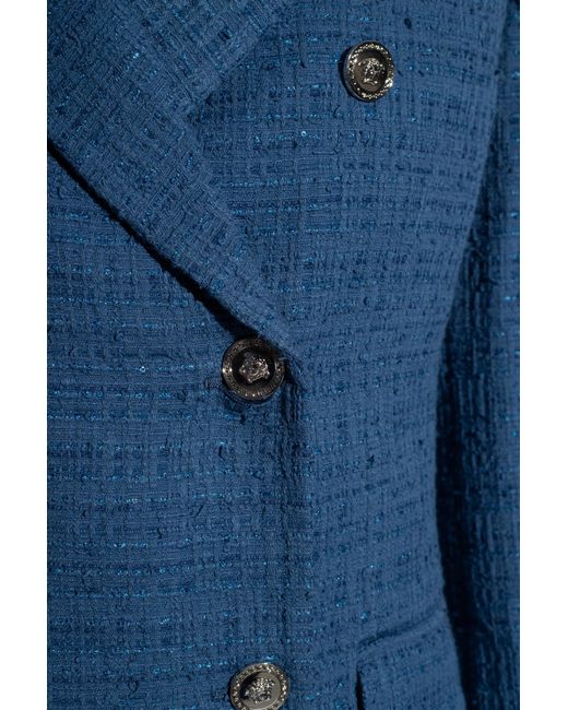 Versace Blue Tweed Blazer,