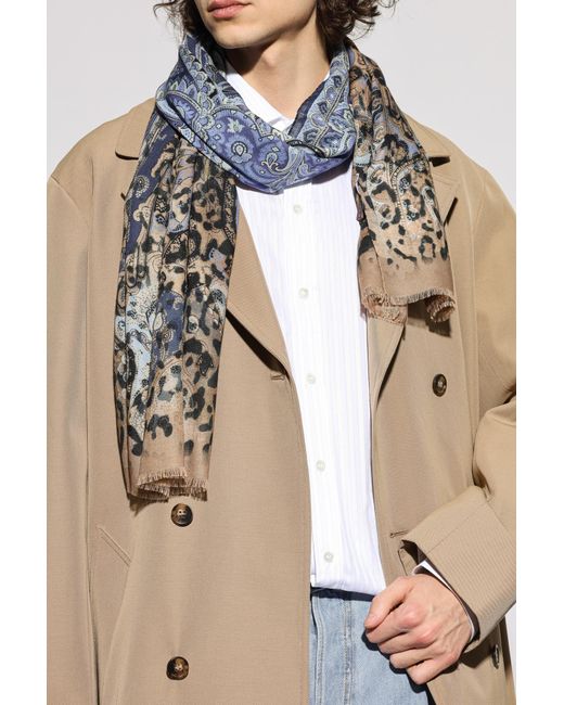 Etro Black Patterned Scarf for men