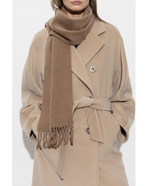Max Mara Brown Wool Scarf "Fragore"