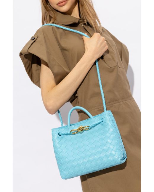 Bottega Veneta Blue ‘Andiamo Small’ Shoulder Bag