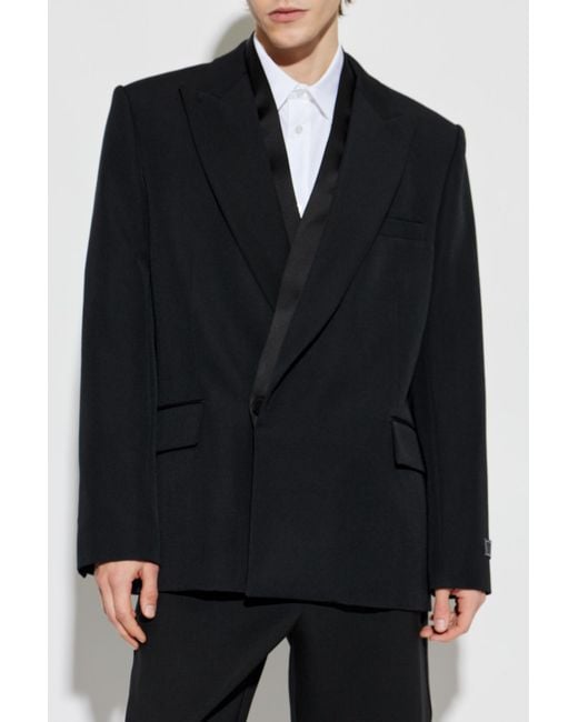 Balmain Black Wool Blazer With Double Vent for men