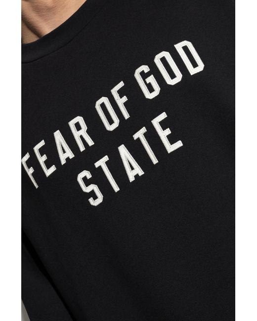 Fear Of God Black Sweatshirt With Embroidered Logo for men