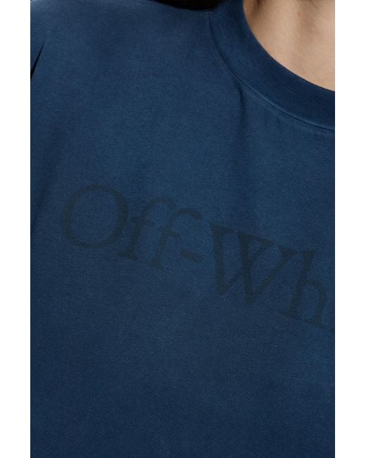 Off-White c/o Virgil Abloh Blue T-Shirt With Logo