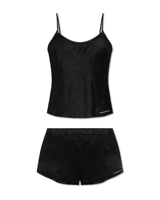 DIESEL Black Two-Piece Pajamas 'Set-Ivone-Dnm'