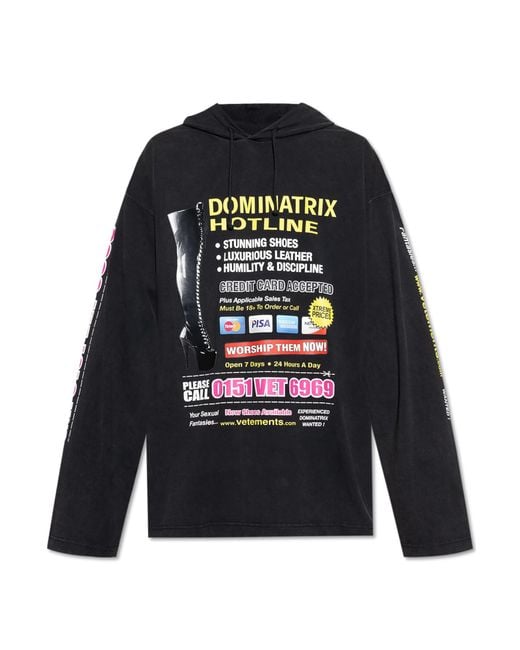 Vetements Black Hoodie for men