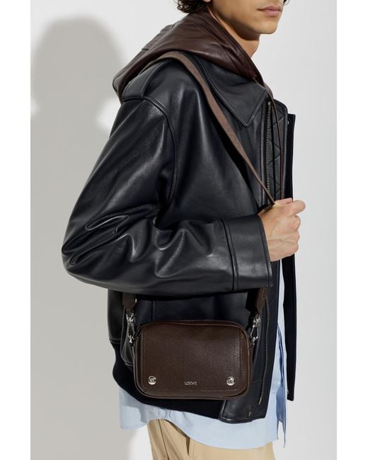 Loewe Black "Pebble Small" Shoulder Bag for men
