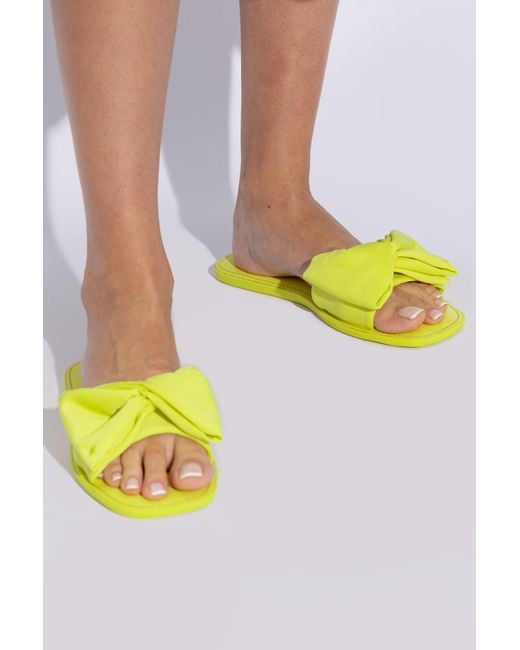 Kate Spade Yellow Slippers With A Bow