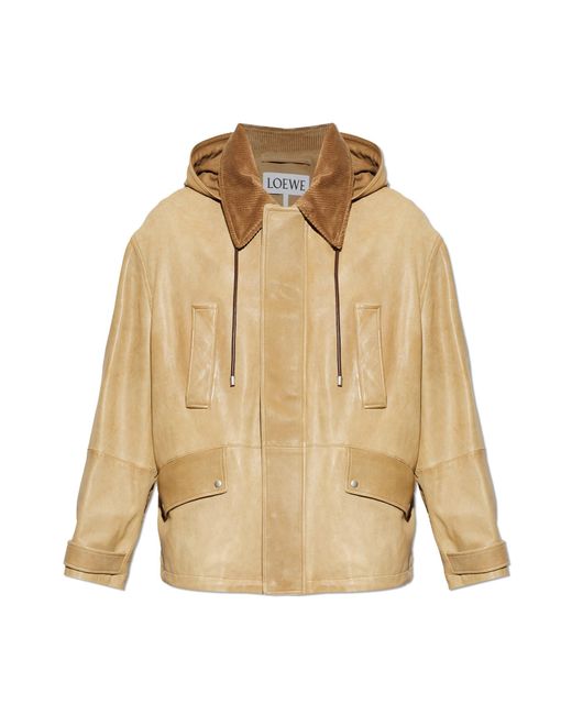 Loewe Natural Leather Jacket With Hood for men