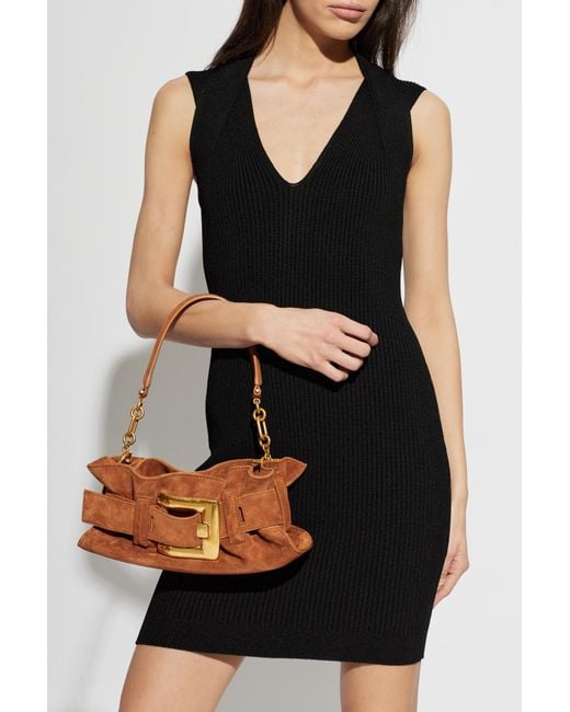 Balmain Brown "Baguette" Shoulder Bag