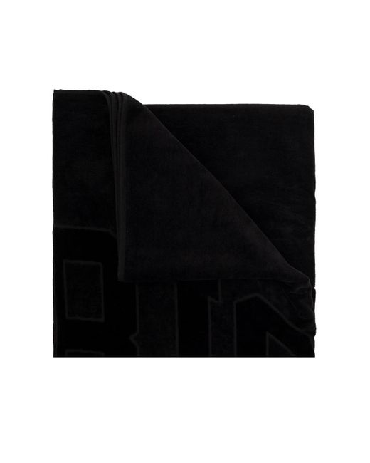 Balenciaga Cotton Towel With Logo in Black | Lyst