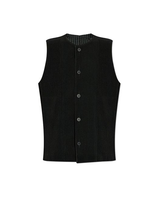Homme Plissé Issey Miyake Black Pleated Blazer for men