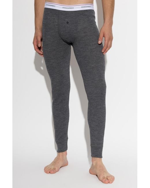 DSquared² Gray Wool Pajama Bottoms for men