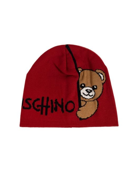 Moschino Red Cap With Logo